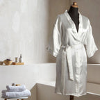 Κιμονό-Ρόμπα Σατέν ΟΝΕ SIZE White